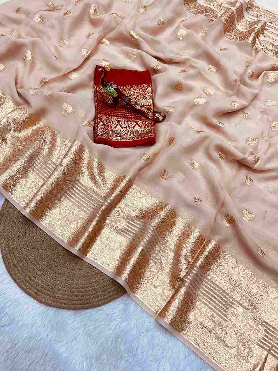 Lining Mor By Fashid Wholesale 01 To 05 Series Indian Traditional Wear Collection Beautiful Stylish Fancy Colorful Party Wear & Occasional Wear Viscose Georgette Sarees At Wholesale Price