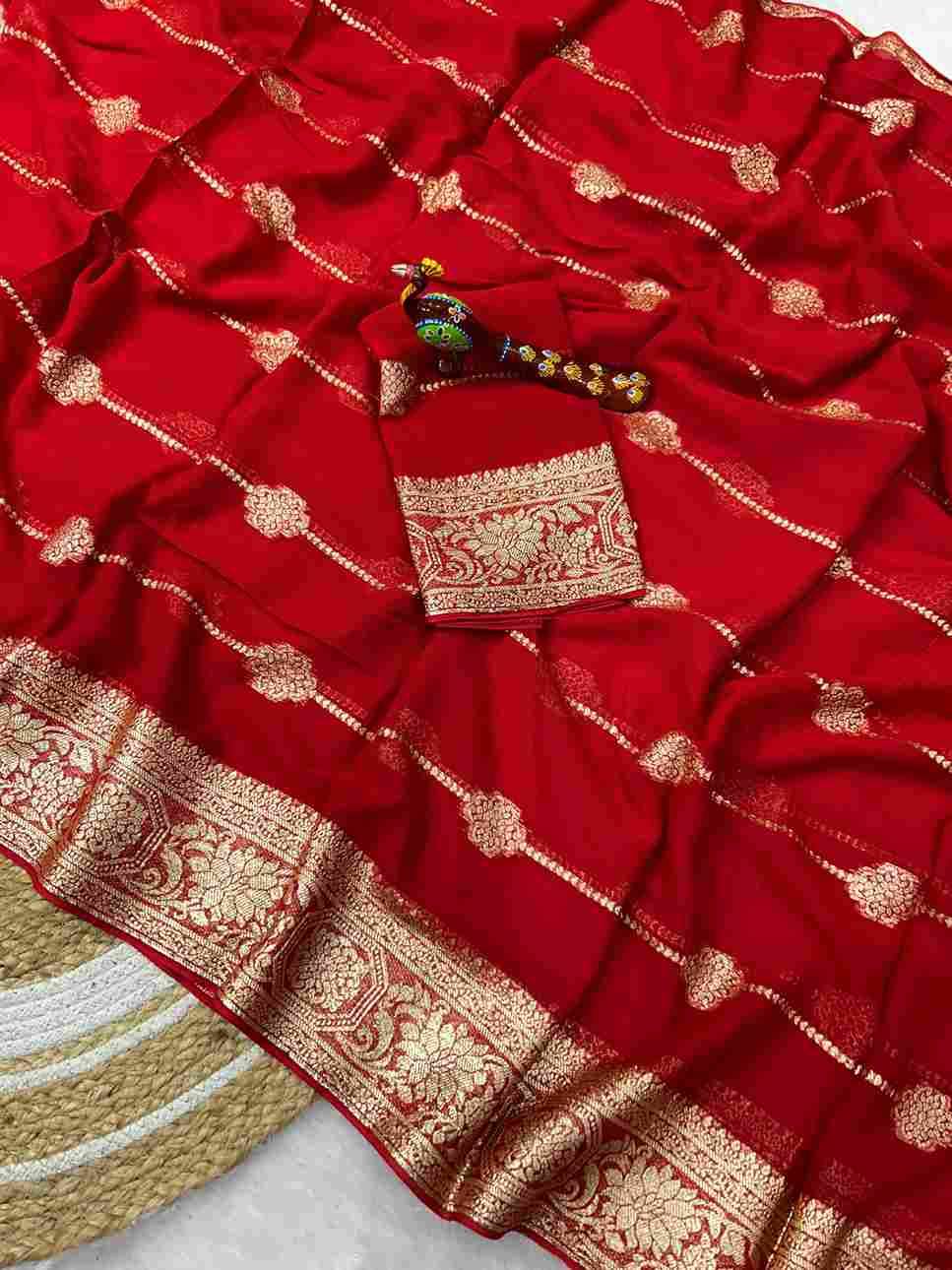 Radhika By Fashid Wholesale 01 To 08 Series Indian Traditional Wear Collection Beautiful Stylish Fancy Colorful Party Wear & Occasional Wear Viscose Georgette Sarees At Wholesale Price