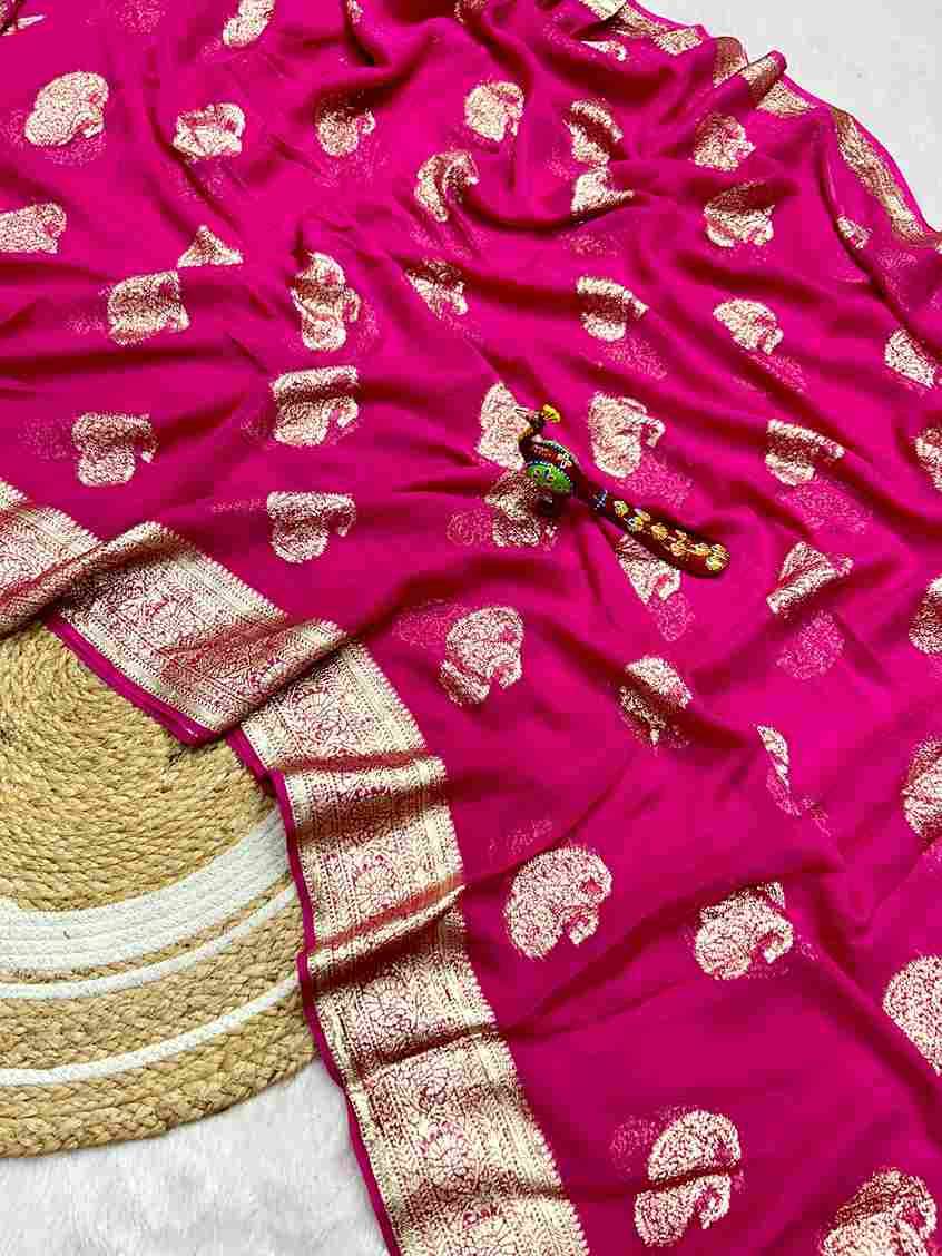 Double Carry By Fashid Wholesale 01 To 04 Series Indian Traditional Wear Collection Beautiful Stylish Fancy Colorful Party Wear & Occasional Wear Viscose Georgette Sarees At Wholesale Price