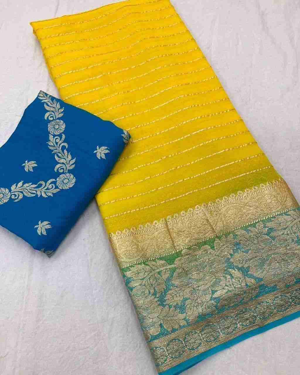 Flower By Fashid Wholesale 101 To 107 Series Indian Traditional Wear Collection Beautiful Stylish Fancy Colorful Party Wear & Occasional Wear Viscose Georgette Sarees At Wholesale Price