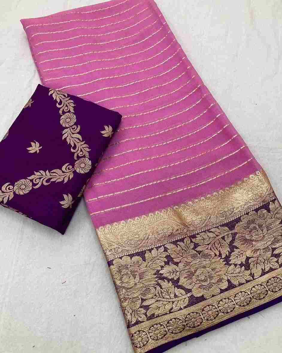 Flower By Fashid Wholesale 101 To 107 Series Indian Traditional Wear Collection Beautiful Stylish Fancy Colorful Party Wear & Occasional Wear Viscose Georgette Sarees At Wholesale Price