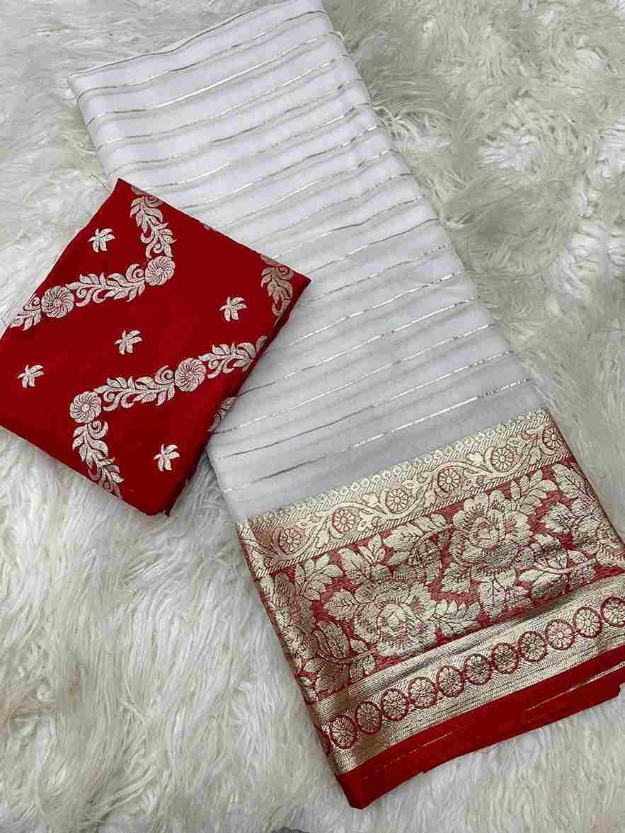 Flower By Fashid Wholesale 101 To 107 Series Indian Traditional Wear Collection Beautiful Stylish Fancy Colorful Party Wear & Occasional Wear Viscose Georgette Sarees At Wholesale Price