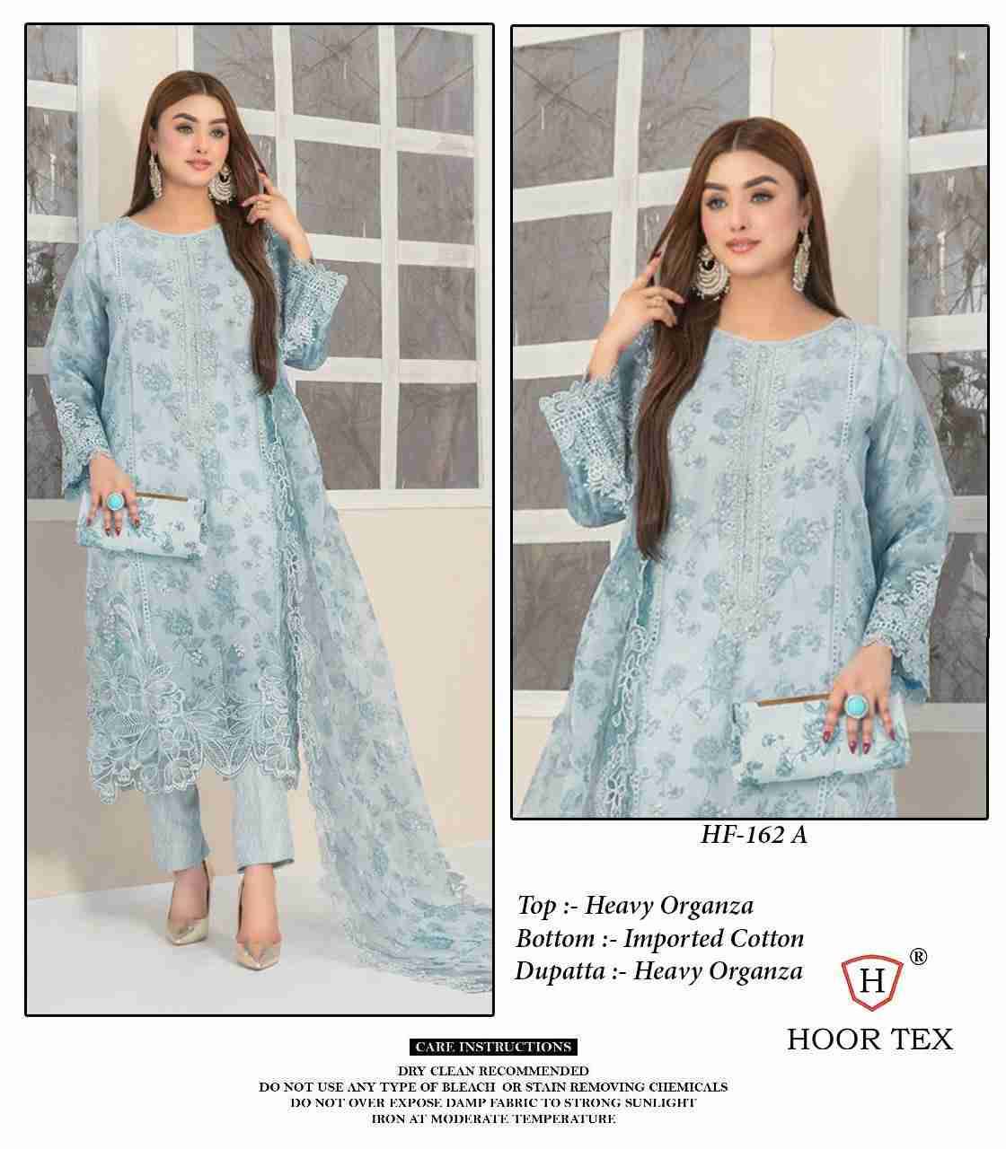 Hoor Tex Hit Design HF-162 Colours By Hoor Tex HF-162-A To HF-162-D Series Designer Festive Pakistani Suits Collection Beautiful Stylish Fancy Colorful Party Wear & Occasional Wear Heavy Organza Embroidered Dresses At Wholesale Price