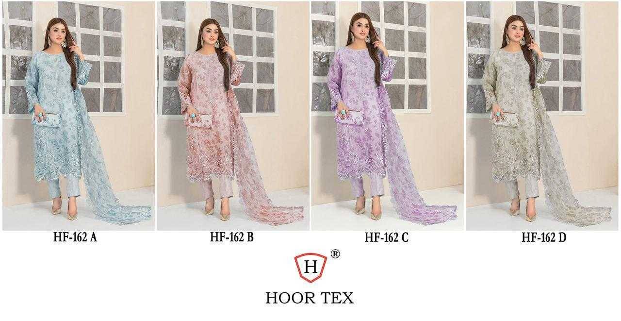 Hoor Tex Hit Design HF-162 Colours By Hoor Tex HF-162-A To HF-162-D Series Designer Festive Pakistani Suits Collection Beautiful Stylish Fancy Colorful Party Wear & Occasional Wear Heavy Organza Embroidered Dresses At Wholesale Price