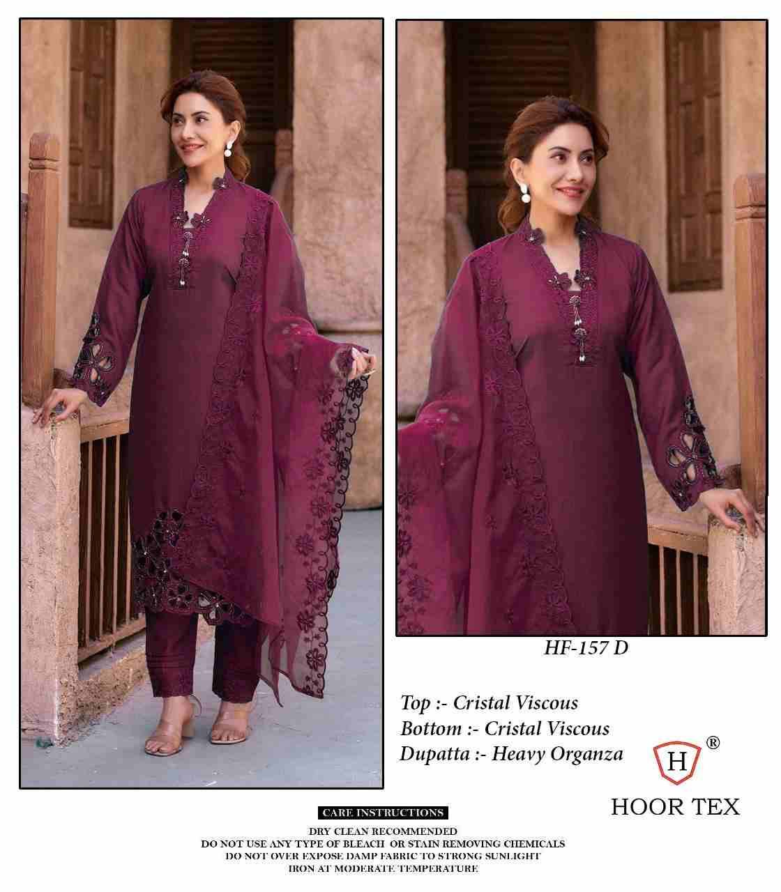 Hoor Tex Hit Design HF-157 Colours By Hoor Tex HF-157-A To HF-157-E Series Designer Festive Pakistani Suits Collection Beautiful Stylish Fancy Colorful Party Wear & Occasional Wear Heavy Viscose Embroidered Dresses At Wholesale Price