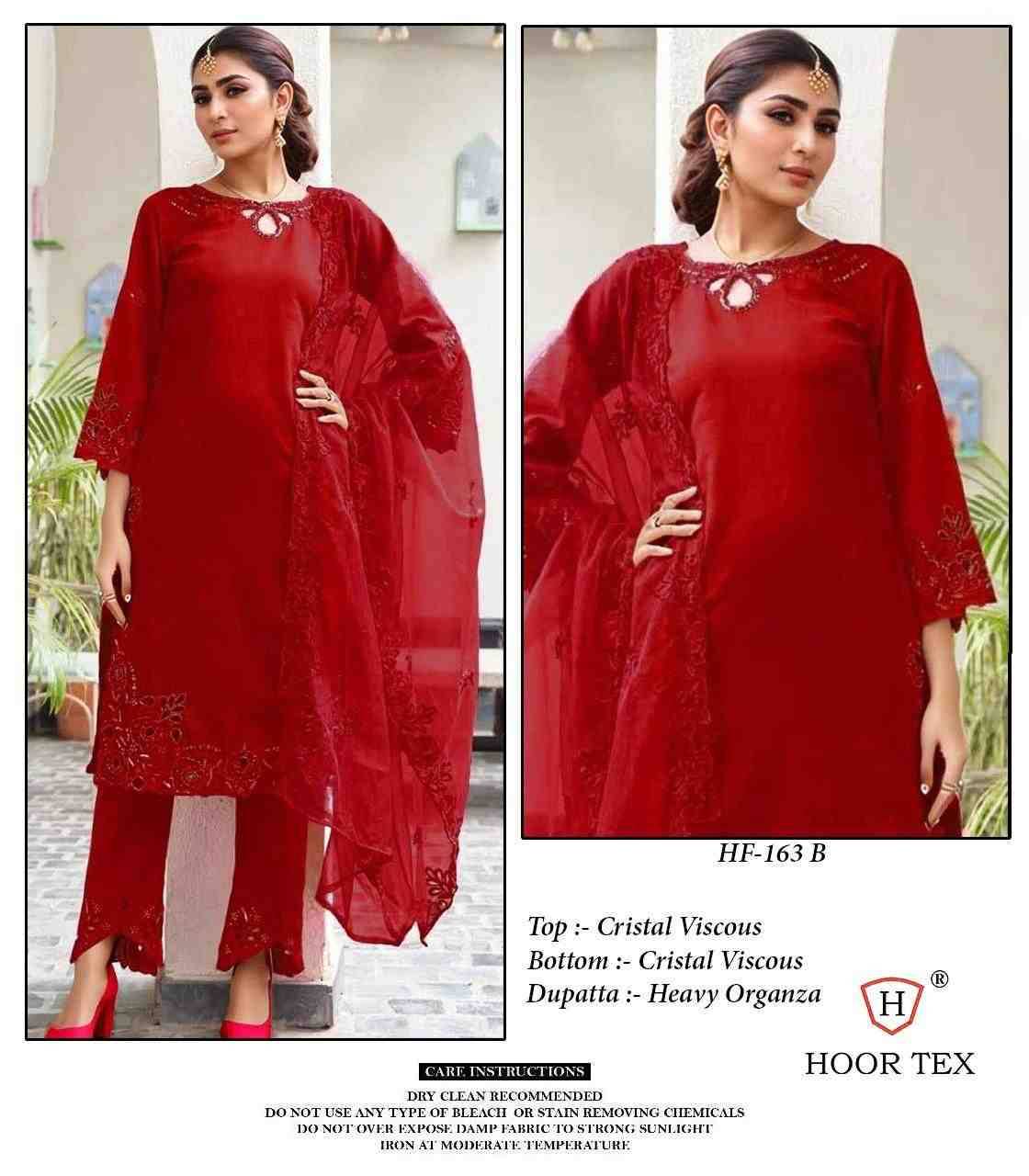 Hoor Tex Hit Design HF-163 Colours By Hoor Tex HF-163-A To HF-163-C Series Designer Festive Pakistani Suits Collection Beautiful Stylish Fancy Colorful Party Wear & Occasional Wear Heavy Viscose Embroidered Dresses At Wholesale Price