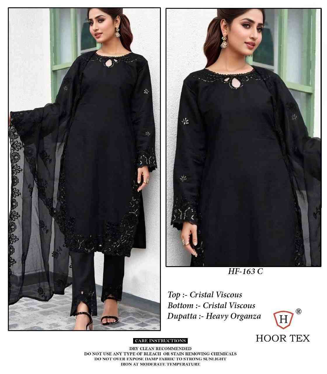 Hoor Tex Hit Design HF-163 Colours By Hoor Tex HF-163-A To HF-163-C Series Designer Festive Pakistani Suits Collection Beautiful Stylish Fancy Colorful Party Wear & Occasional Wear Heavy Viscose Embroidered Dresses At Wholesale Price
