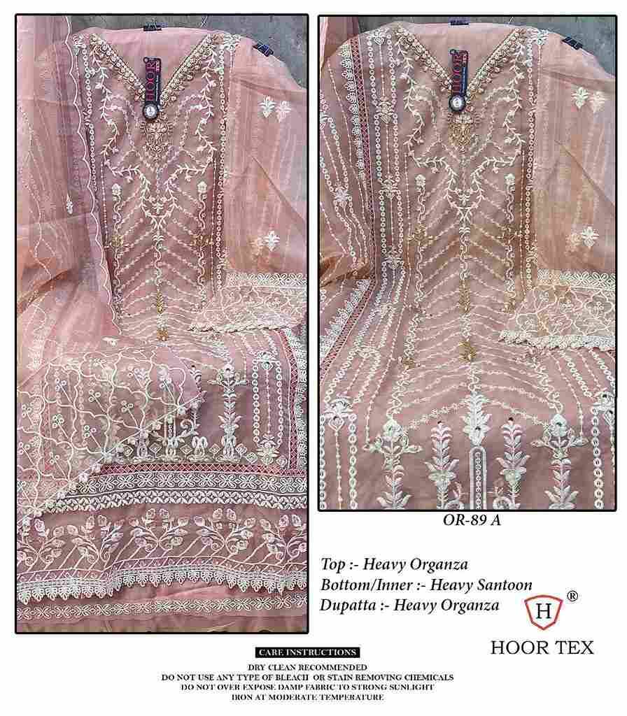 Hoor Tex Hit Design OR-89 Colours By Hoor Tex OR-89-A To OR-89-D Series Beautiful Pakistani Suits Stylish Colorful Fancy Casual Wear & Ethnic Wear Heavy Organza Embroidered Dresses At Wholesale Price