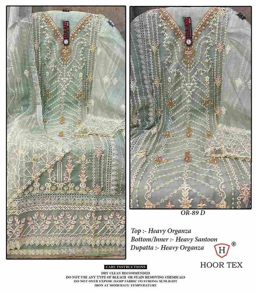 Hoor Tex Hit Design OR-89 Colours By Hoor Tex OR-89-A To OR-89-D Series Beautiful Pakistani Suits Stylish Colorful Fancy Casual Wear & Ethnic Wear Heavy Organza Embroidered Dresses At Wholesale Price