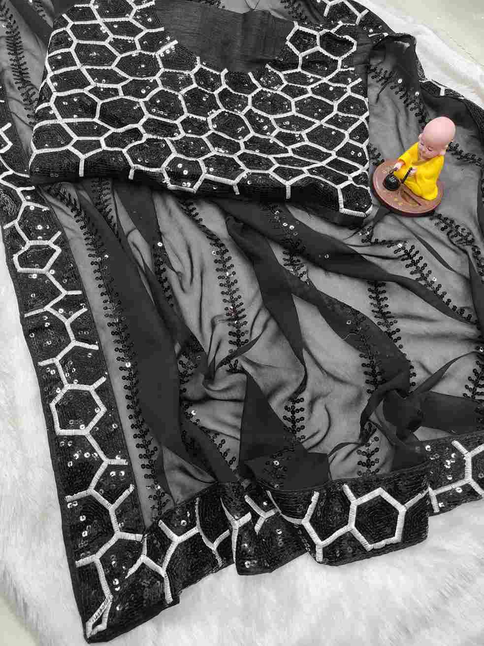 Vs-Navya By Fashid Wholesale 01 To 02 Series Indian Traditional Wear Collection Beautiful Stylish Fancy Colorful Party Wear & Occasional Wear Pure Georgette Sarees At Wholesale Price