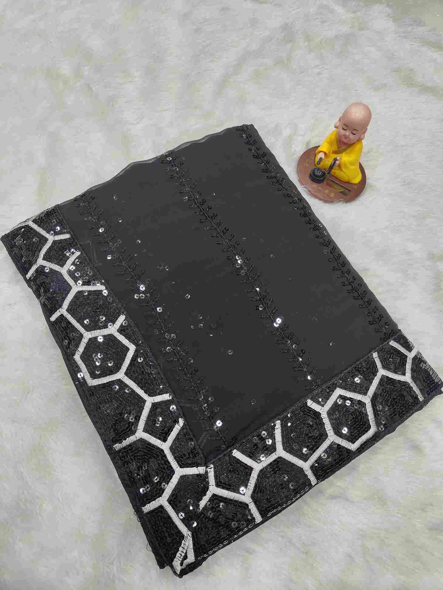 Vs-Navya By Fashid Wholesale 01 To 02 Series Indian Traditional Wear Collection Beautiful Stylish Fancy Colorful Party Wear & Occasional Wear Pure Georgette Sarees At Wholesale Price