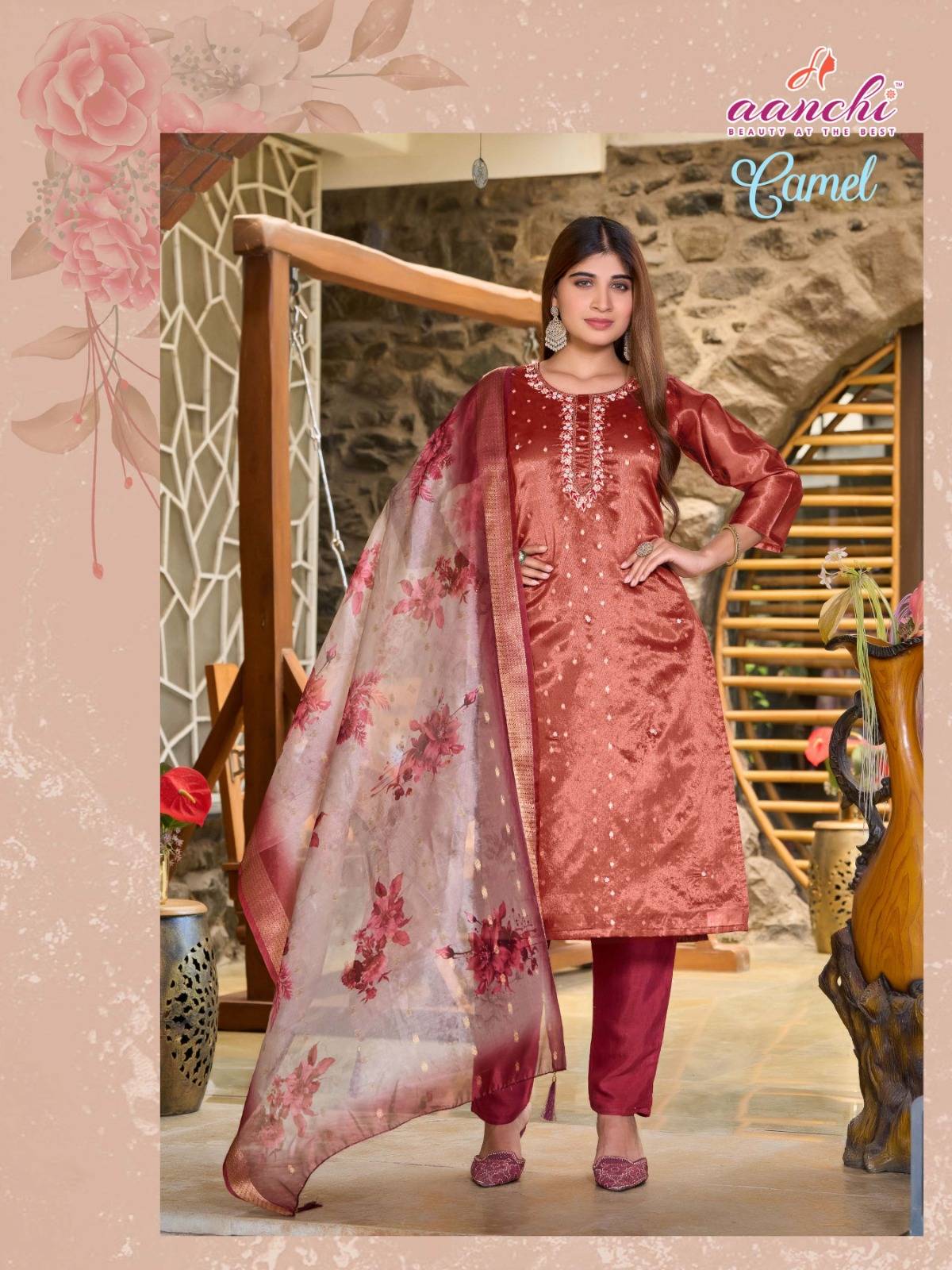 Camel By Aanchi 101 To 103 Series Beautiful Festive Suits Colorful Stylish Fancy Casual Wear & Ethnic Wear Pure Jacquard Dresses At Wholesale Price