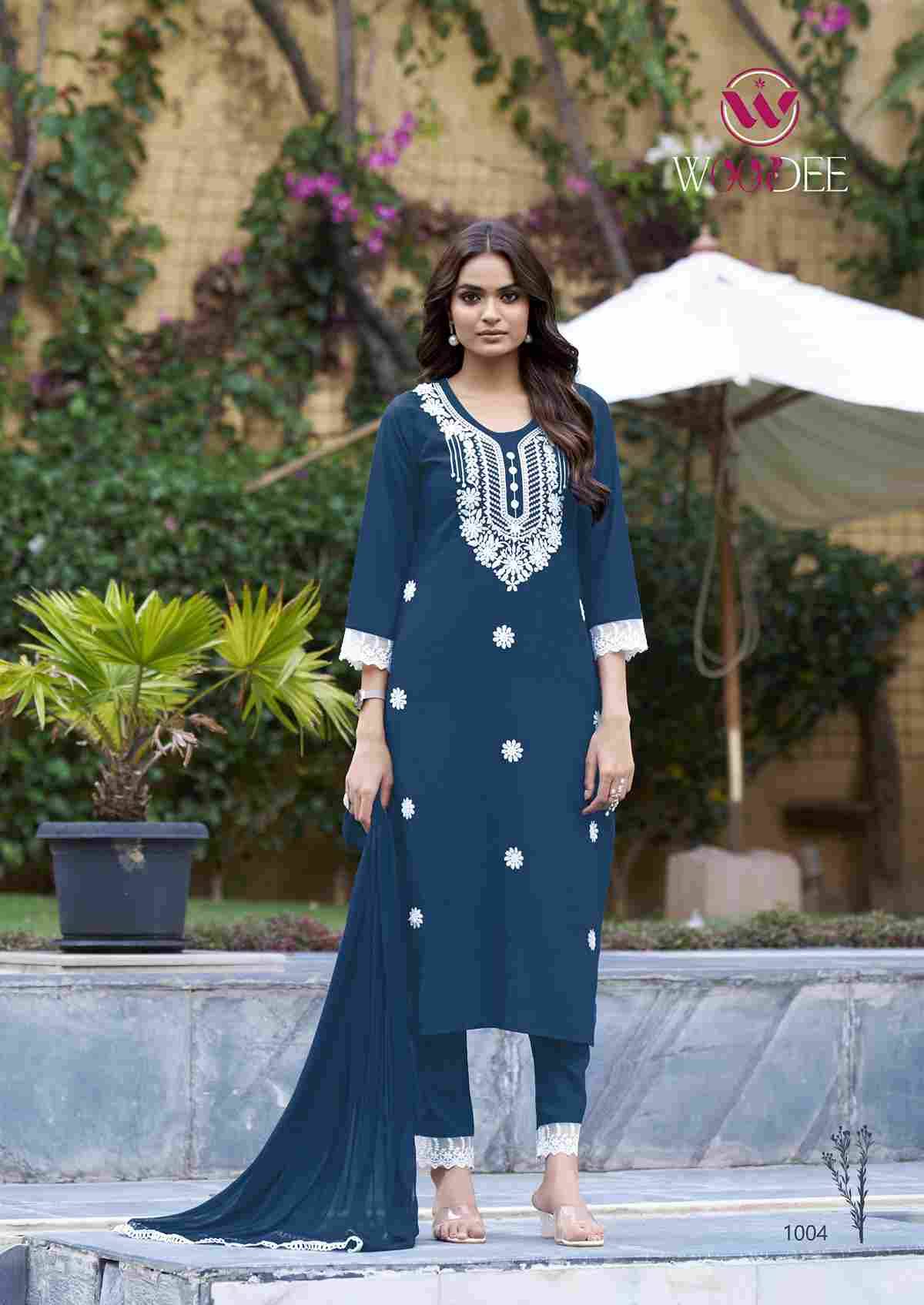 White Lotus By Woodee 1001 To 1006 Series Beautiful Festive Suits Colorful Stylish Fancy Casual Wear & Ethnic Wear Rayon Slub Dresses At Wholesale Price