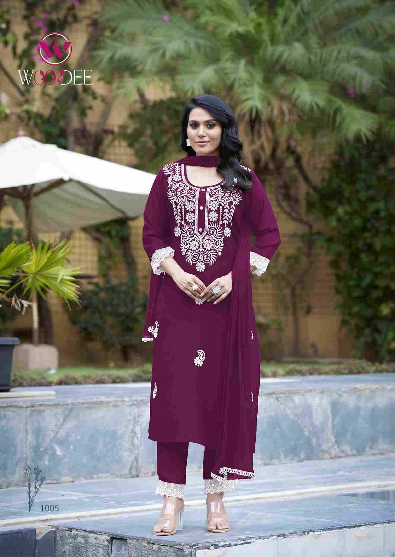 White Lotus By Woodee 1001 To 1006 Series Beautiful Festive Suits Colorful Stylish Fancy Casual Wear & Ethnic Wear Rayon Slub Dresses At Wholesale Price