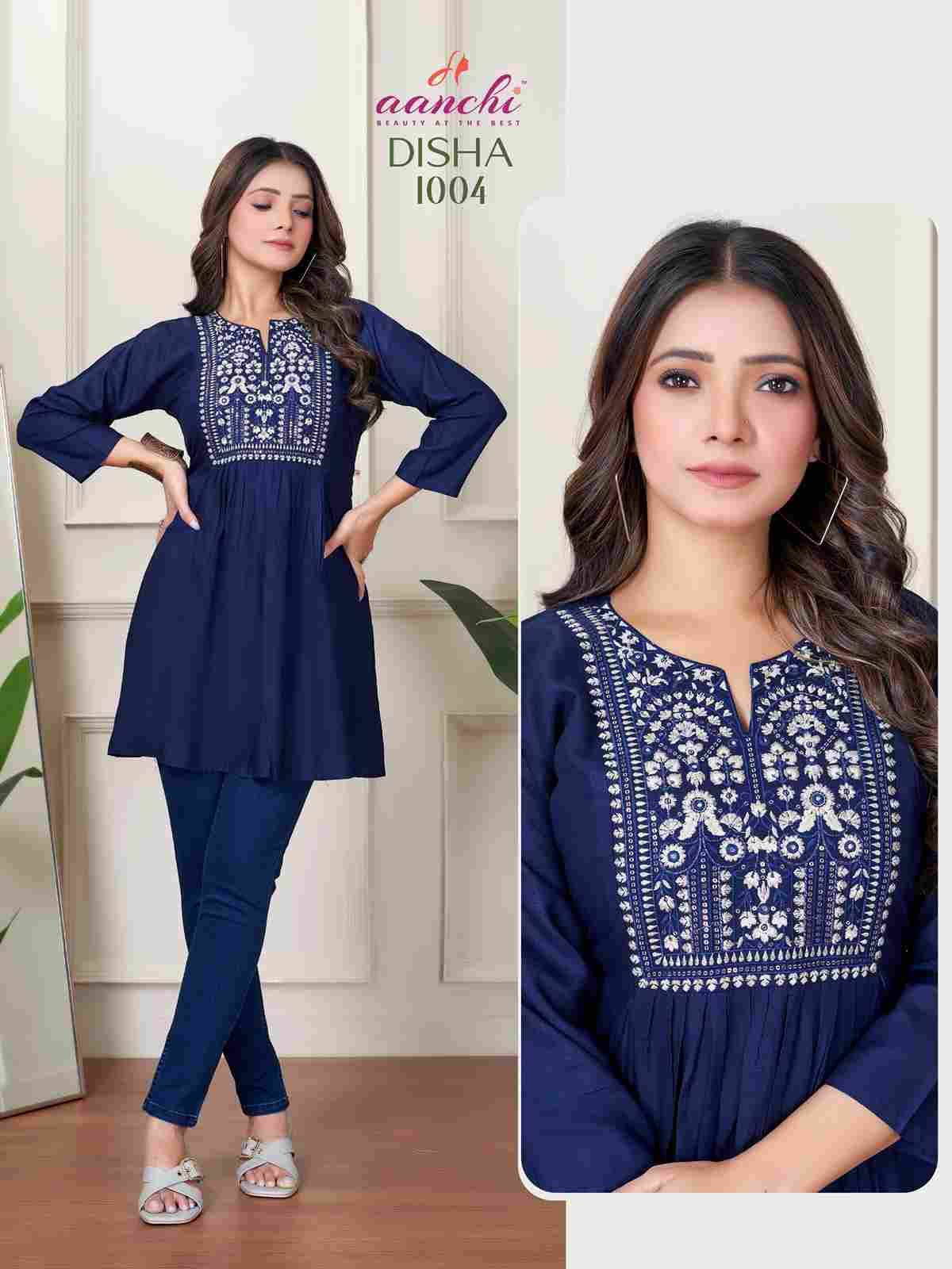Disha By Aanchi 1001 To 1006 Series Designer Stylish Fancy Colorful Beautiful Party Wear & Ethnic Wear Collection Heavy Rayon Embroidery Tops At Wholesale Price