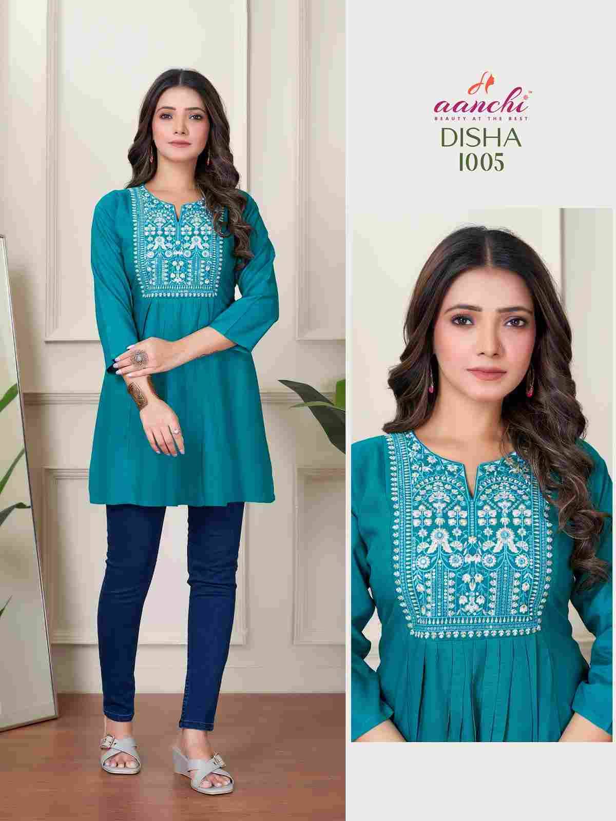 Disha By Aanchi 1001 To 1006 Series Designer Stylish Fancy Colorful Beautiful Party Wear & Ethnic Wear Collection Heavy Rayon Embroidery Tops At Wholesale Price