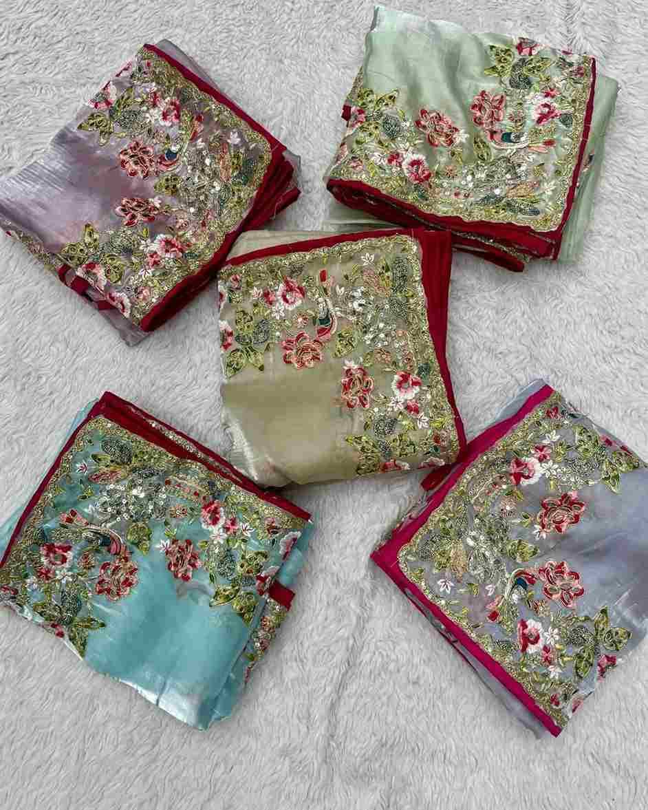 Vs-Morni By Fashid Wholesale 01 To 05 Series Indian Traditional Wear Collection Beautiful Stylish Fancy Colorful Party Wear & Occasional Wear Pure Jimmy Choo Silk Sarees At Wholesale Price