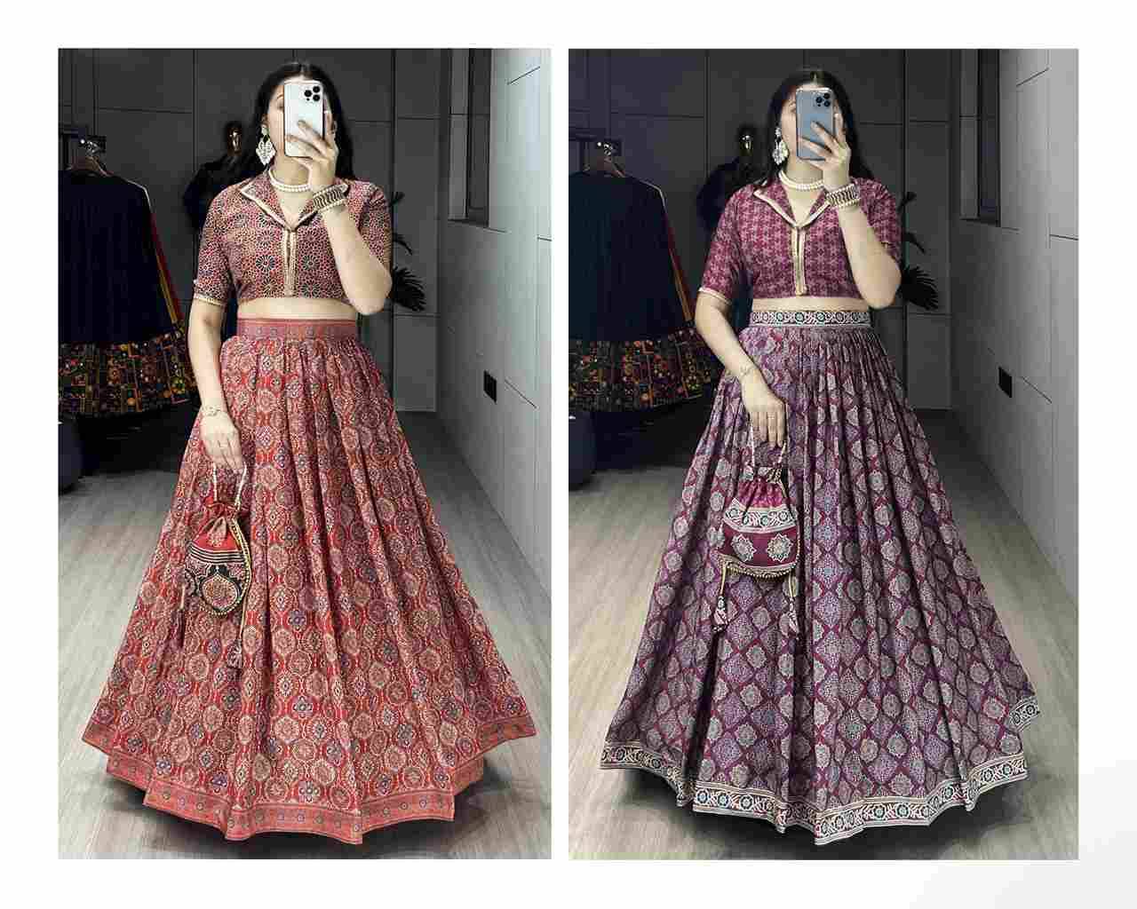 Gr-9025 By Fashid Wholesale 01 To 02 Series Navratri Wear Collection Beautiful Stylish Colorful Fancy Party Wear & Occasional Wear Pure Silk Crepe Lehengas At Wholesale Price
