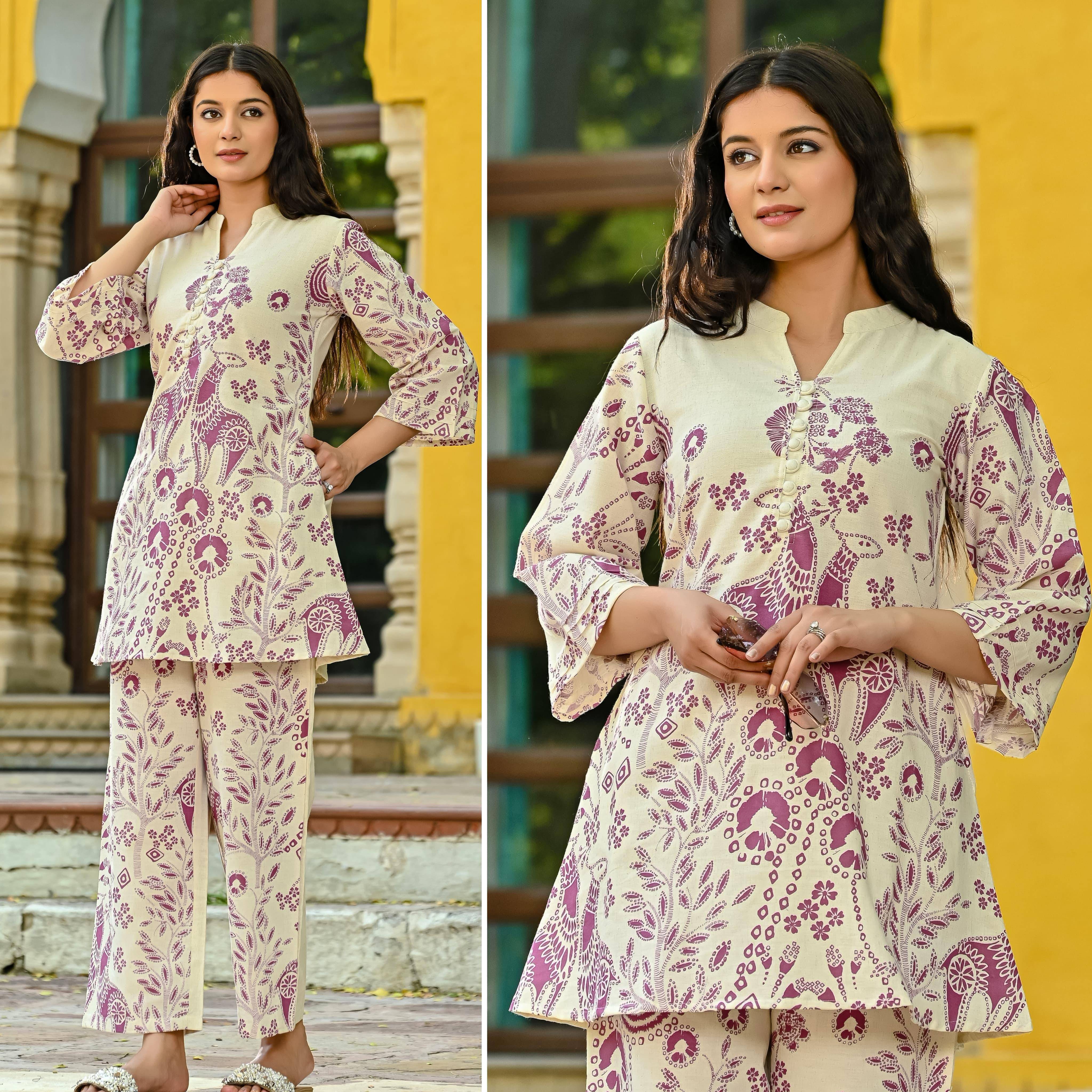 Saniya By Kaamiri 01 To 07 Series Designer Stylish Fancy Colorful Beautiful Party Wear & Ethnic Wear Collection Cotton Print Co-Ord At Wholesale Price
