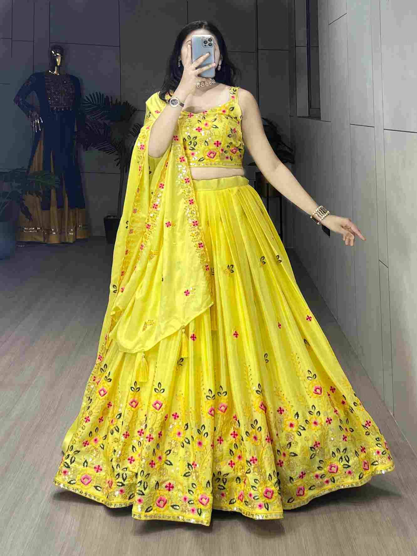 Gr-9034 By Fashid Wholesale Navratri Wear Collection Beautiful Stylish Colorful Fancy Party Wear & Occasional Wear Chinnon Slub Lehengas At Wholesale Price