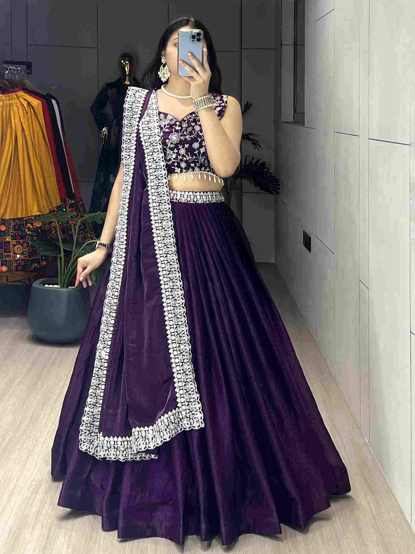 Gr-9042 By Fashid Wholesale Navratri Wear Collection Beautiful Stylish Colorful Fancy Party Wear & Occasional Wear Frendy Satin Lehengas At Wholesale Price