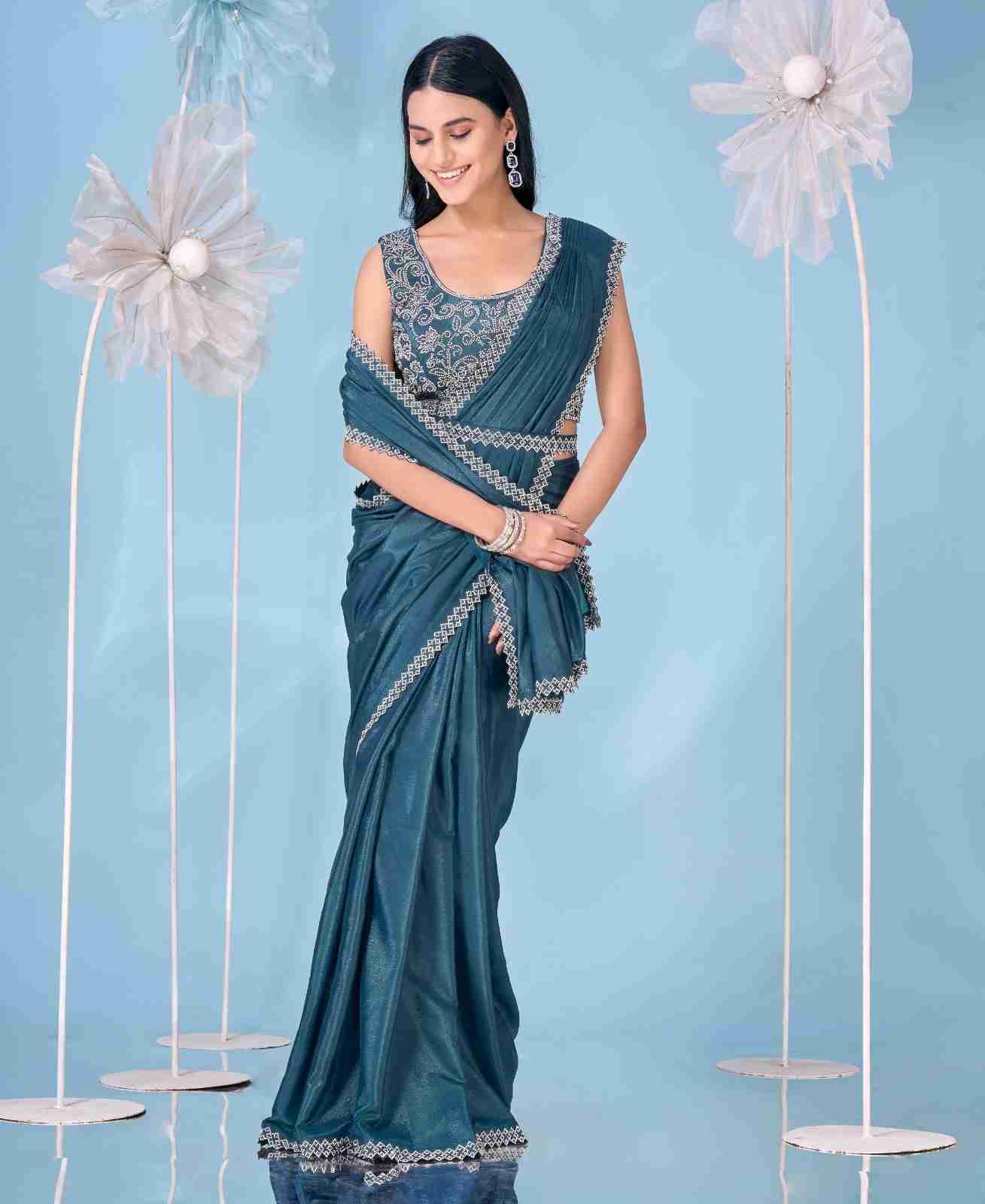 A-357 By Amoha Trendz 357-A To 357-I Series Indian Traditional Wear Collection Beautiful Stylish Fancy Colorful Party Wear & Occasional Wear Fancy Sarees At Wholesale Price