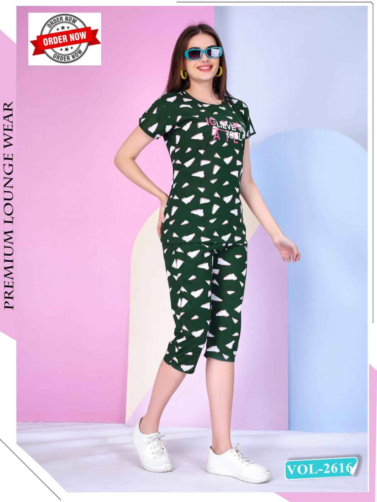 Vol-2616 By Kaamiri 2616-A To 2616-F Series Beautiful Stylish Fancy Colorful Casual Wear & Ethnic Wear Hosiery Cotton Night Suits At Wholesale Price