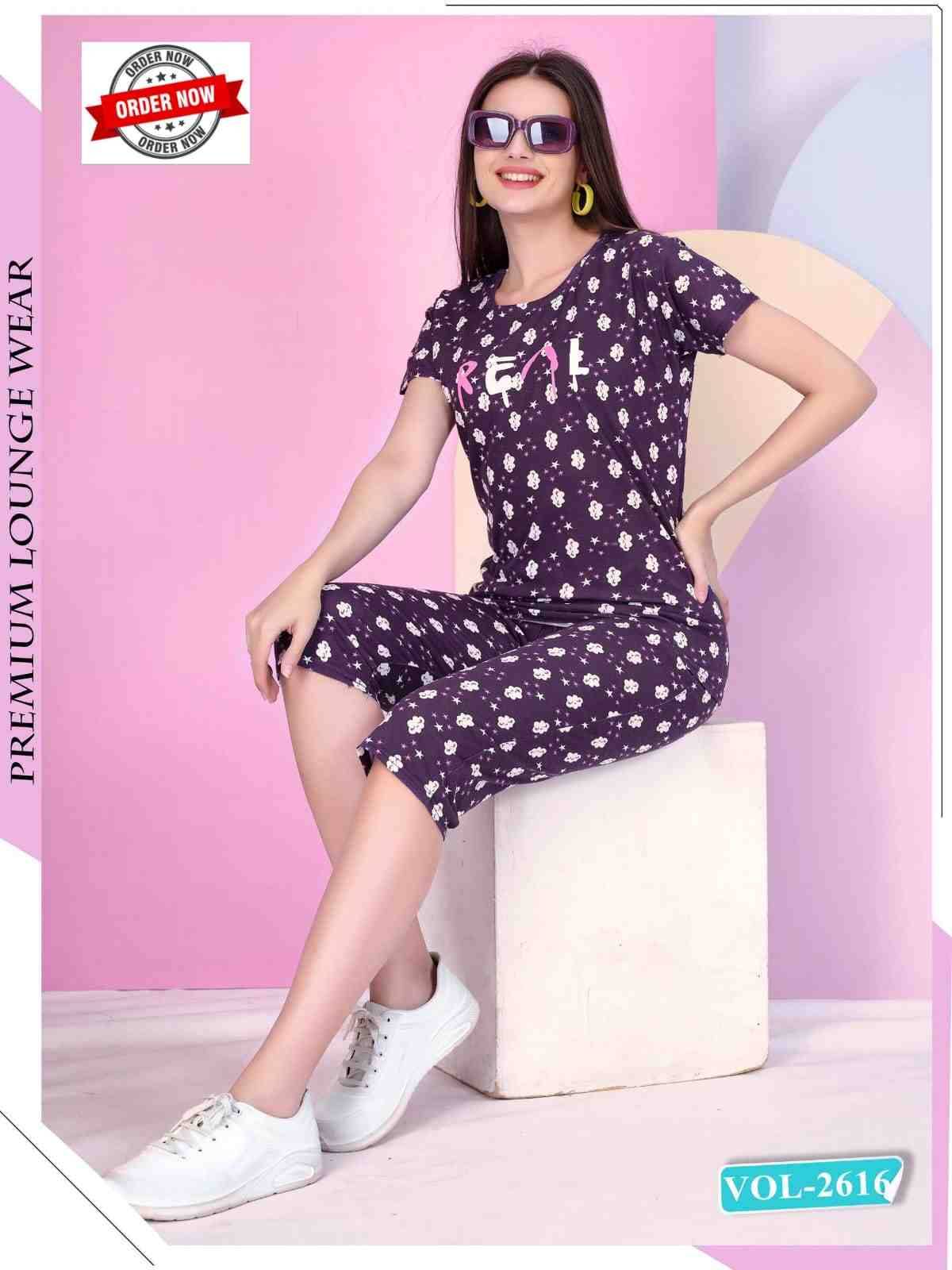 Vol-2616 By Kaamiri 2616-A To 2616-F Series Beautiful Stylish Fancy Colorful Casual Wear & Ethnic Wear Hosiery Cotton Night Suits At Wholesale Price