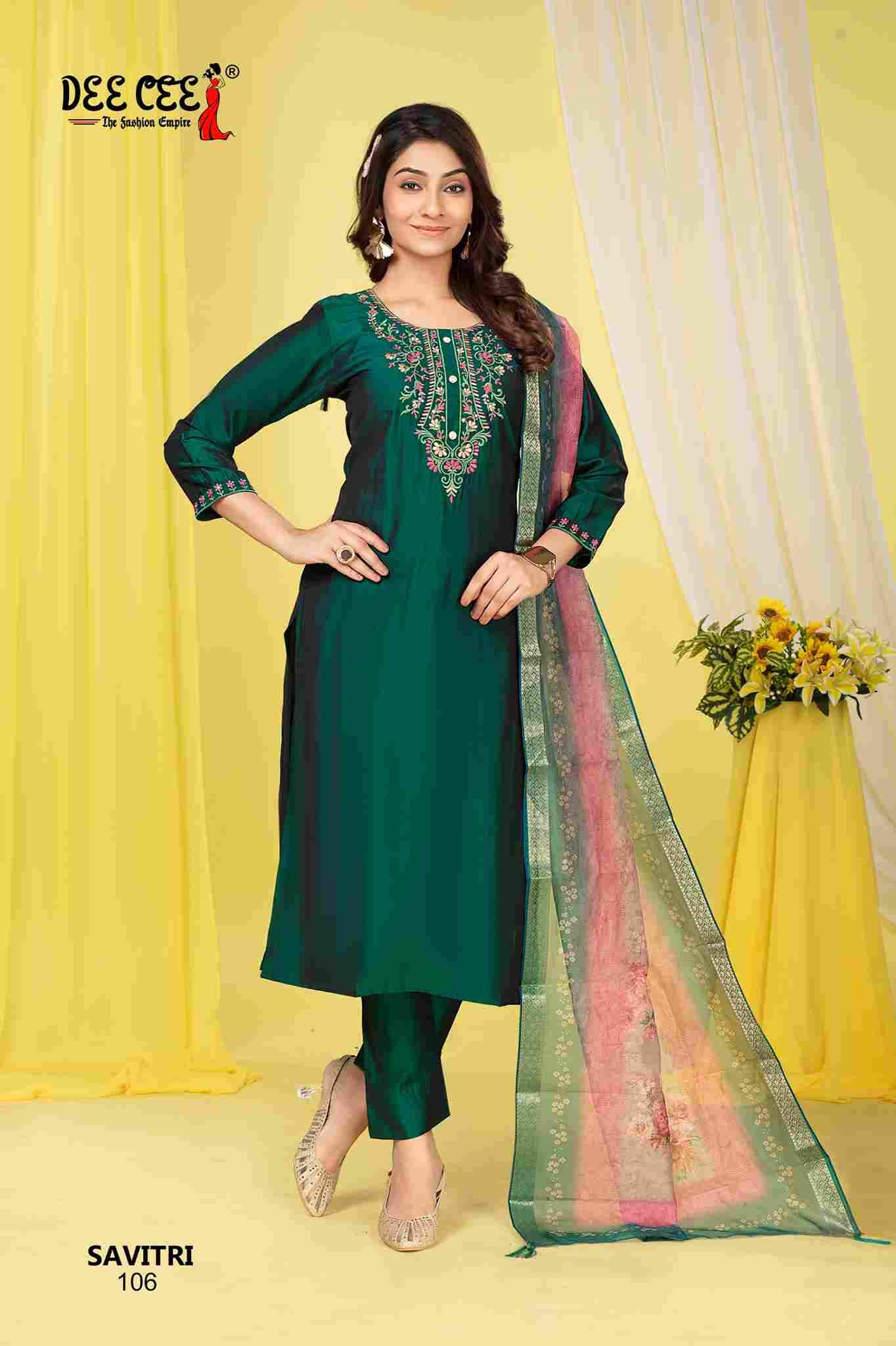 Savitri By Dee Cee 101 To 106 Series Beautiful Stylish Festive Suits Fancy Colorful Casual Wear & Ethnic Wear & Ready To Wear Silk Dresses At Wholesale Price