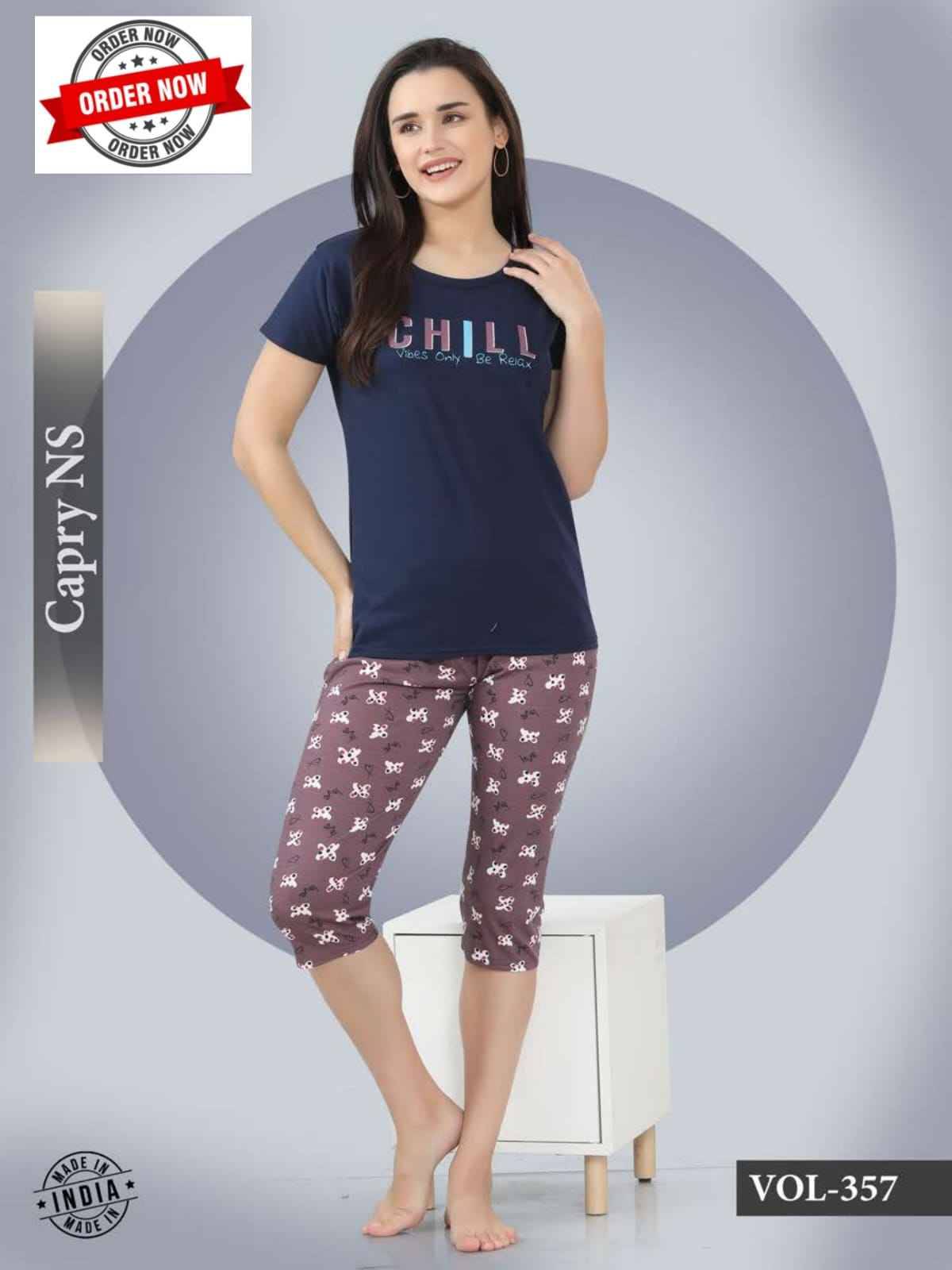 Vol-357 By Kaamiri 357-A To 357-F Series Beautiful Stylish Fancy Colorful Casual Wear & Ethnic Wear Hosiery Cotton Night Suits At Wholesale Price
