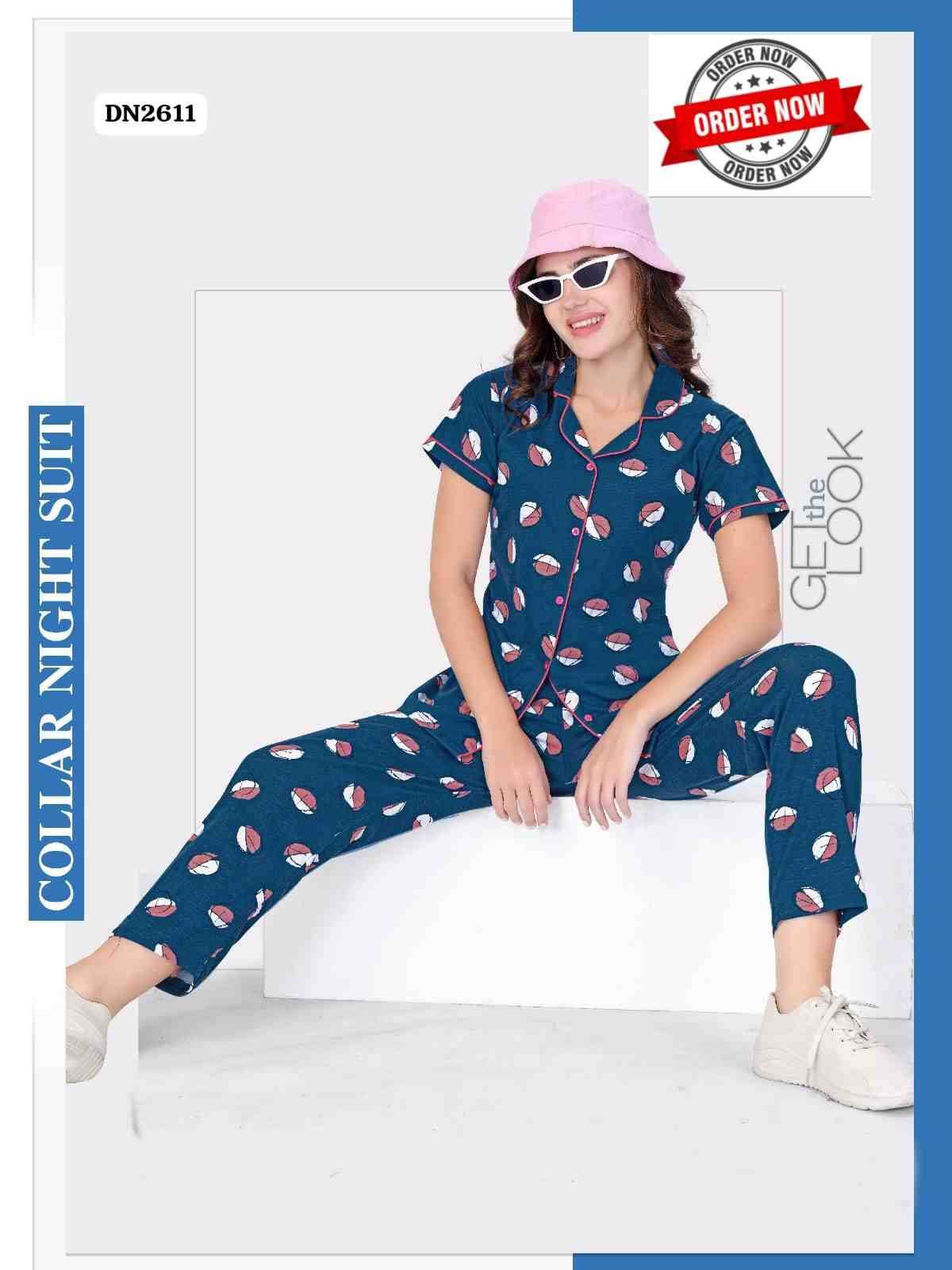 Vol-2611 By Kaamiri 2611-A To 2611-F Series Beautiful Stylish Fancy Colorful Casual Wear & Ethnic Wear Hosiery Cotton Night Suits At Wholesale Price