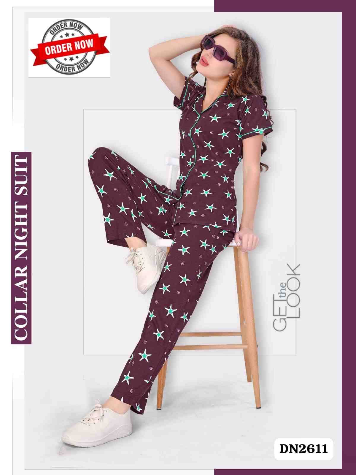 Vol-2611 By Kaamiri 2611-A To 2611-F Series Beautiful Stylish Fancy Colorful Casual Wear & Ethnic Wear Hosiery Cotton Night Suits At Wholesale Price