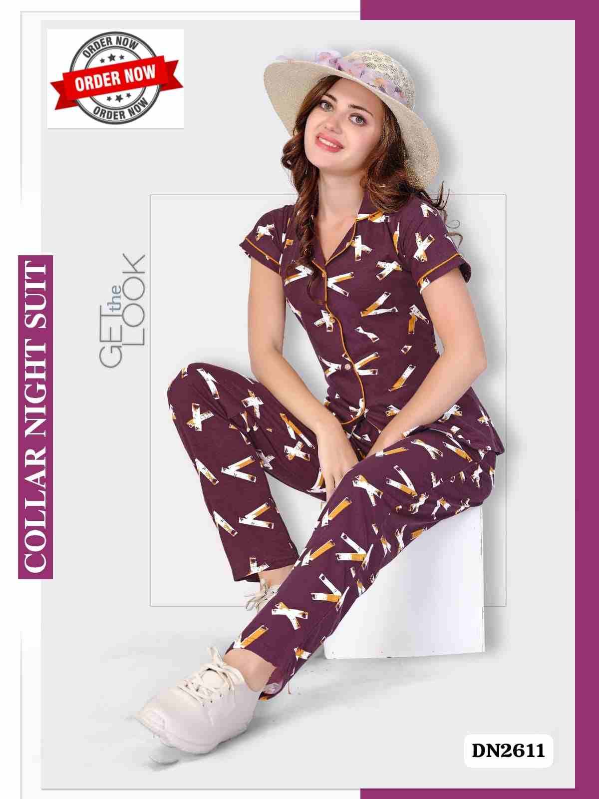 Vol-2611 By Kaamiri 2611-A To 2611-F Series Beautiful Stylish Fancy Colorful Casual Wear & Ethnic Wear Hosiery Cotton Night Suits At Wholesale Price