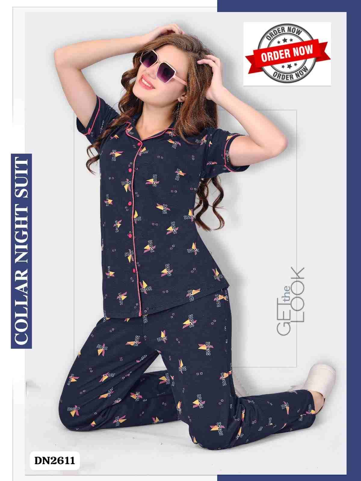 Vol-2611 By Kaamiri 2611-A To 2611-F Series Beautiful Stylish Fancy Colorful Casual Wear & Ethnic Wear Hosiery Cotton Night Suits At Wholesale Price