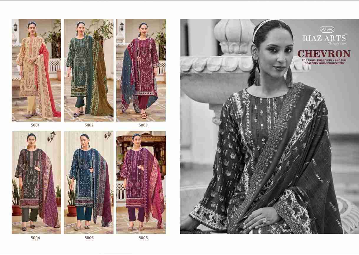 Chevron By Riaz Arts 5001 To 5006 Series Beautiful Festive Suits Stylish Fancy Colorful Casual Wear & Ethnic Wear Pure Cotton Print Dresses At Wholesale Price
