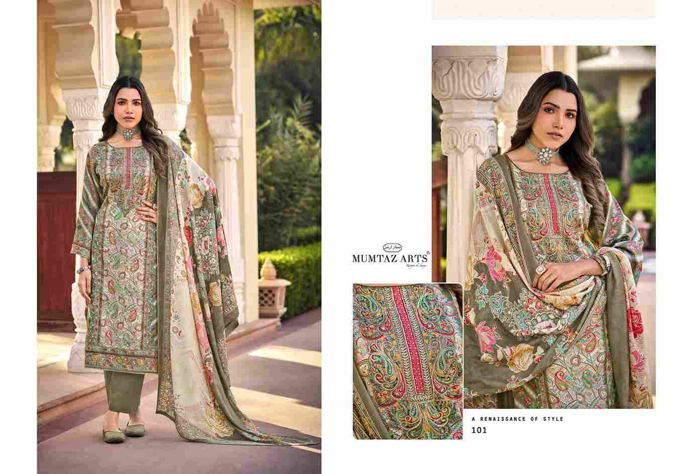 Moksha By Mumtaz Arts 101 To 104 Series Designer Festive Suits Collection Beautiful Stylish Fancy Colorful Party Wear & Occasional Wear Pure Jam Satin Dresses At Wholesale Price