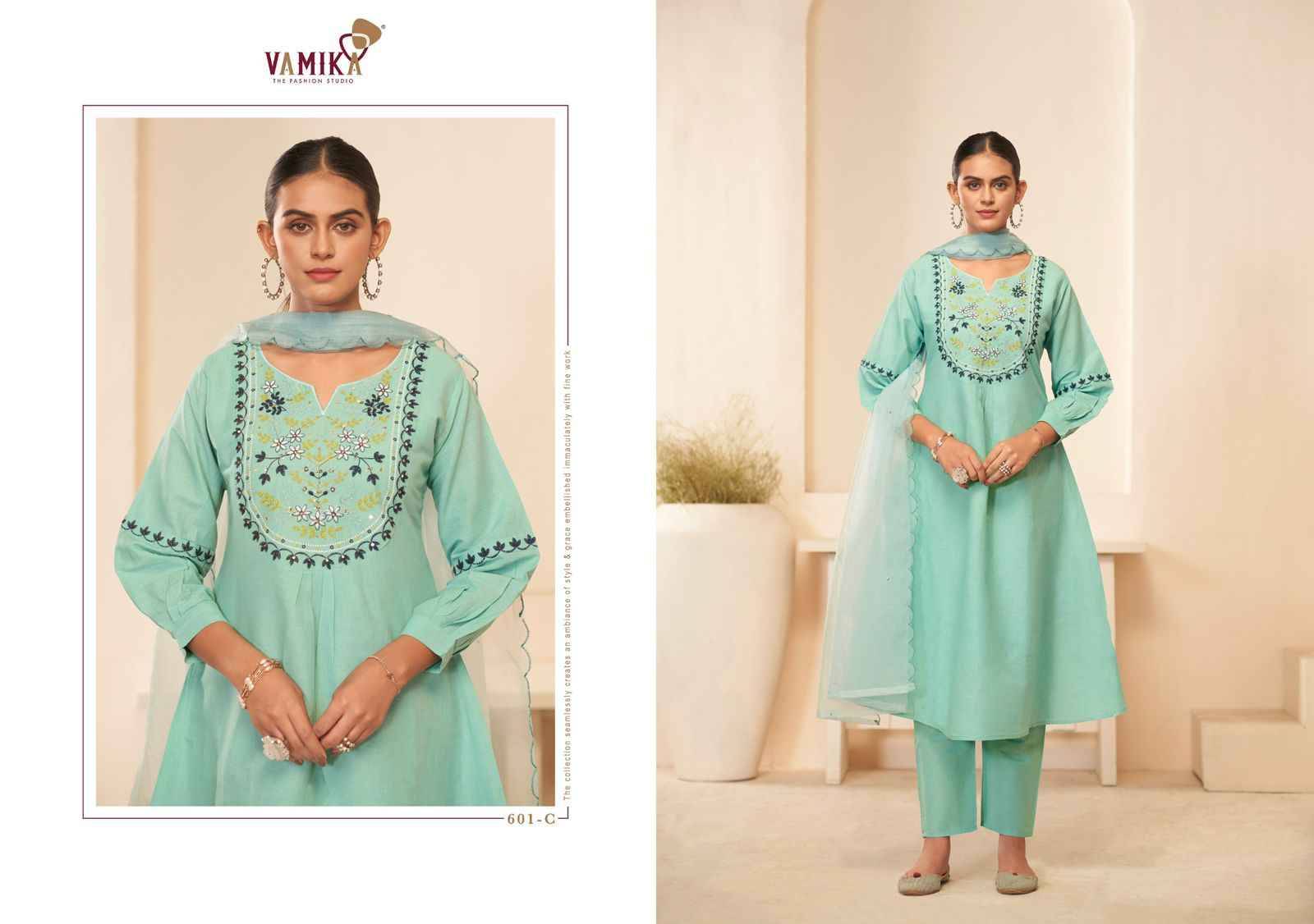 Rasmalai Vol-1 By Vamika 601-A To 601-D Series Beautiful Festive Suits Colorful Stylish Fancy Casual Wear & Ethnic Wear Cambric Cotton Dresses At Wholesale Price