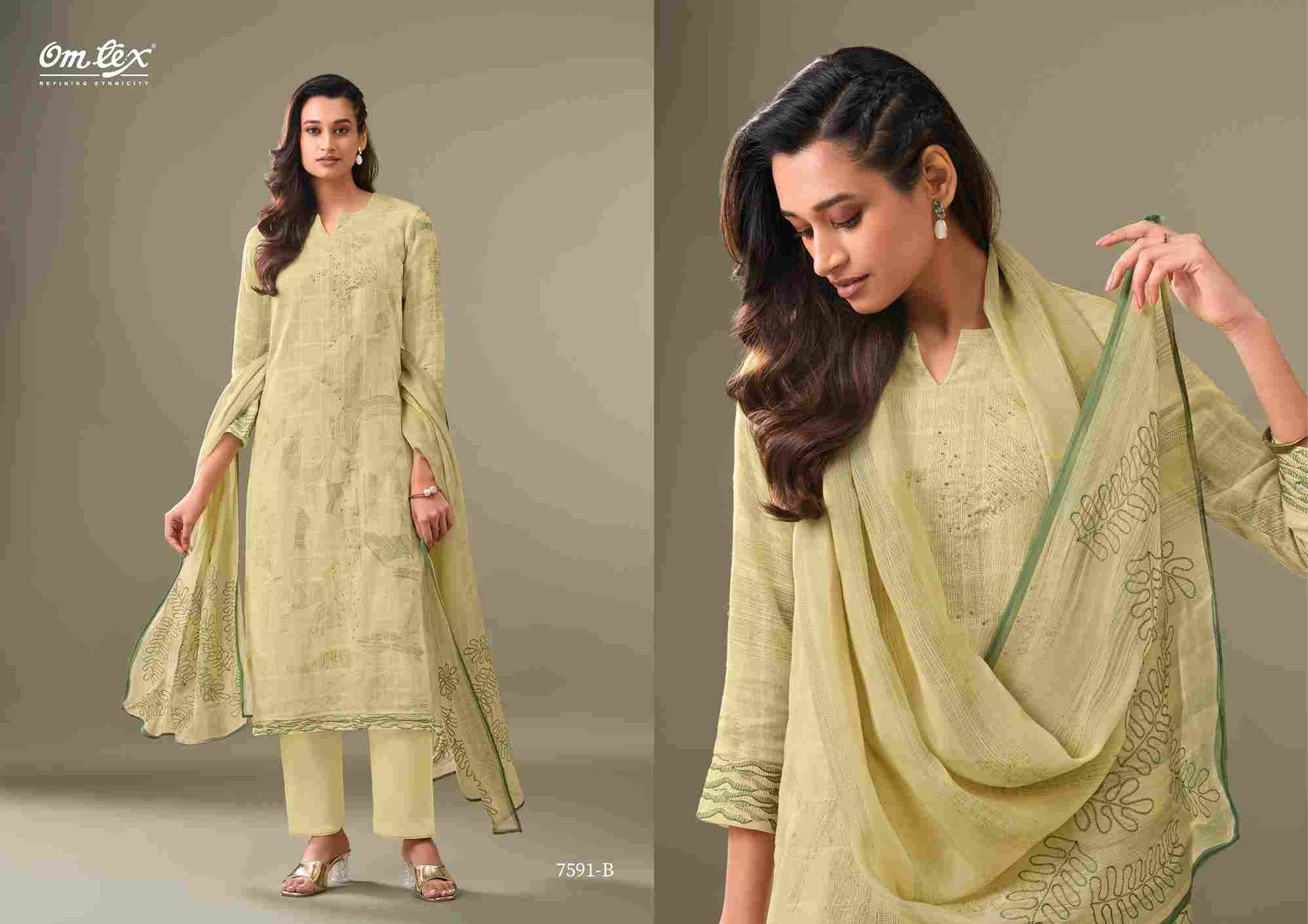 Styluxe By Om Tex 7591-A To 7591-C Series Beautiful Suits Stylish Fancy Colorful Party Wear & Ethnic Wear Linen Cotton Dresses At Wholesale Price