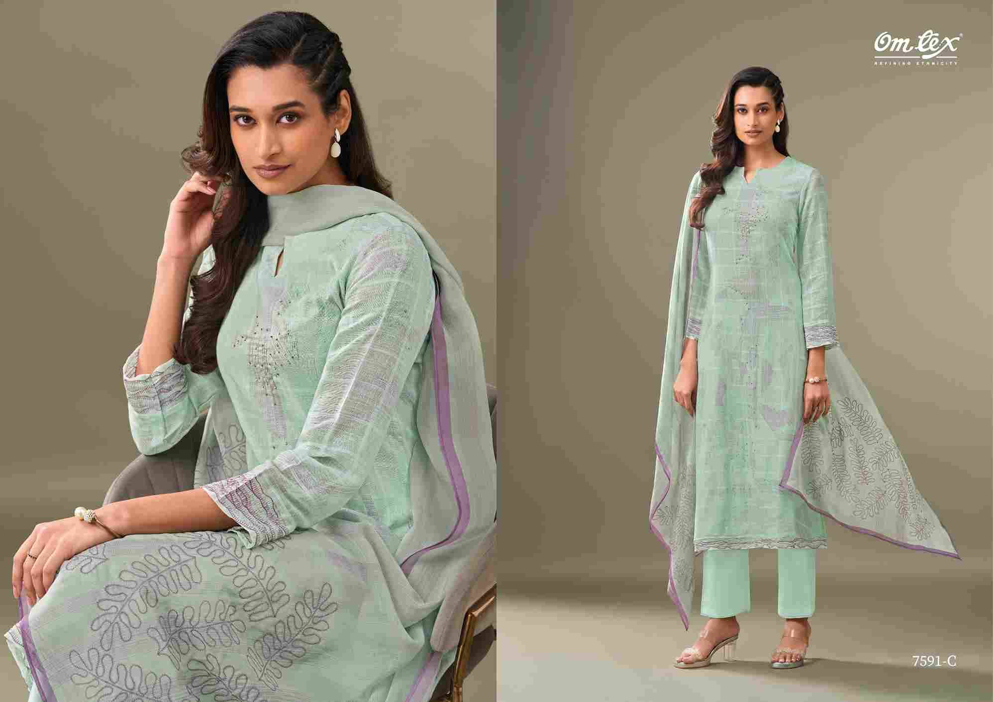 Styluxe By Om Tex 7591-A To 7591-C Series Beautiful Suits Stylish Fancy Colorful Party Wear & Ethnic Wear Linen Cotton Dresses At Wholesale Price