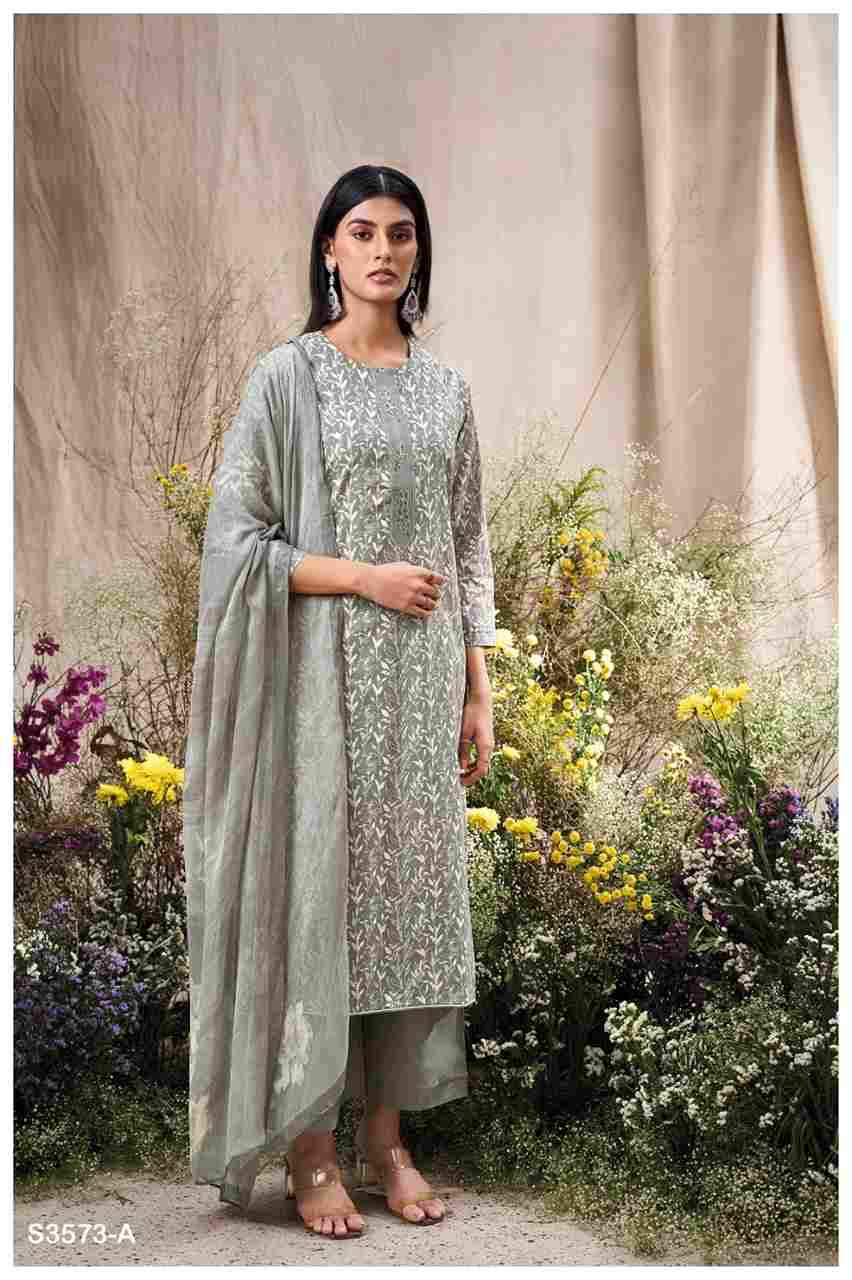 Jonitha-3573 By Ganga Fashion 3573-A To 3573-D Series Beautiful Festive Suits Colorful Stylish Fancy Casual Wear & Ethnic Wear Pure Cotton Dresses At Wholesale Price