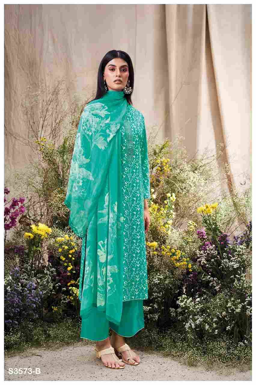 Jonitha-3573 By Ganga Fashion 3573-A To 3573-D Series Beautiful Festive Suits Colorful Stylish Fancy Casual Wear & Ethnic Wear Pure Cotton Dresses At Wholesale Price