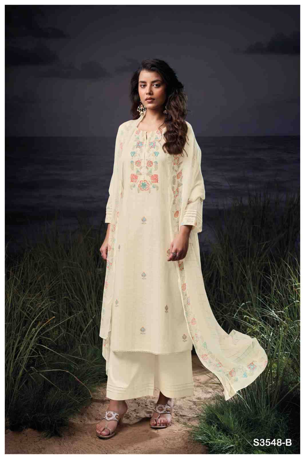 Breea-3548 By Ganga Fashion 3548-A To 3548-D Series Beautiful Festive Suits Colorful Stylish Fancy Casual Wear & Ethnic Wear Pure Cotton Dresses At Wholesale Price