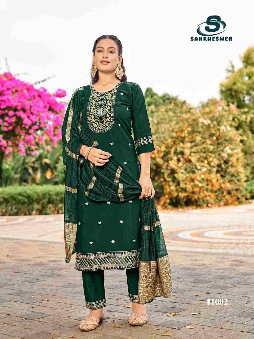 Sofia Vol-1 By Sankheswer 1001 To 1008 Series Beautiful Festive Suits Colorful Stylish Fancy Casual Wear & Ethnic Wear Roman Silk Dresses At Wholesale Price
