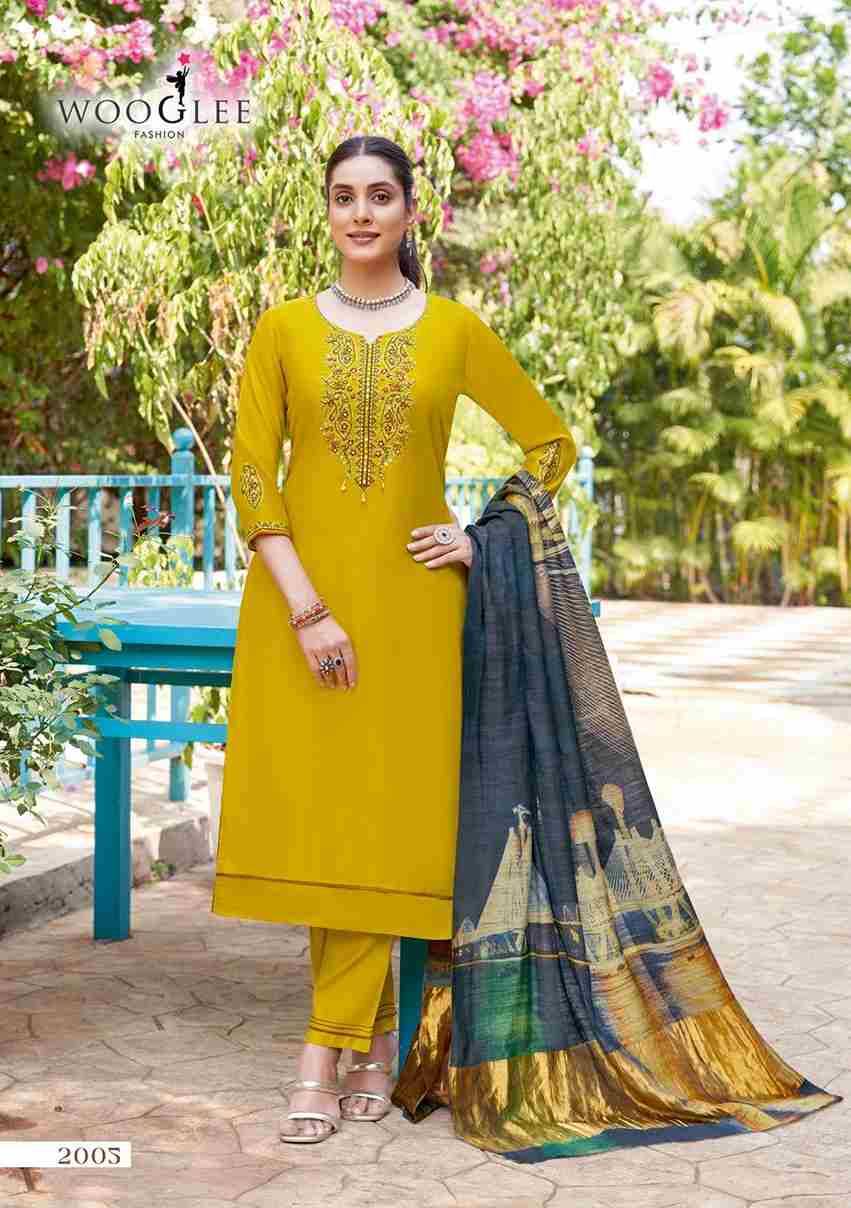 Abhilasa By Wooglee 2001 To 2005 Series Beautiful Festive Suits Colorful Stylish Fancy Casual Wear & Ethnic Wear Viscose Weaving Dresses At Wholesale Price