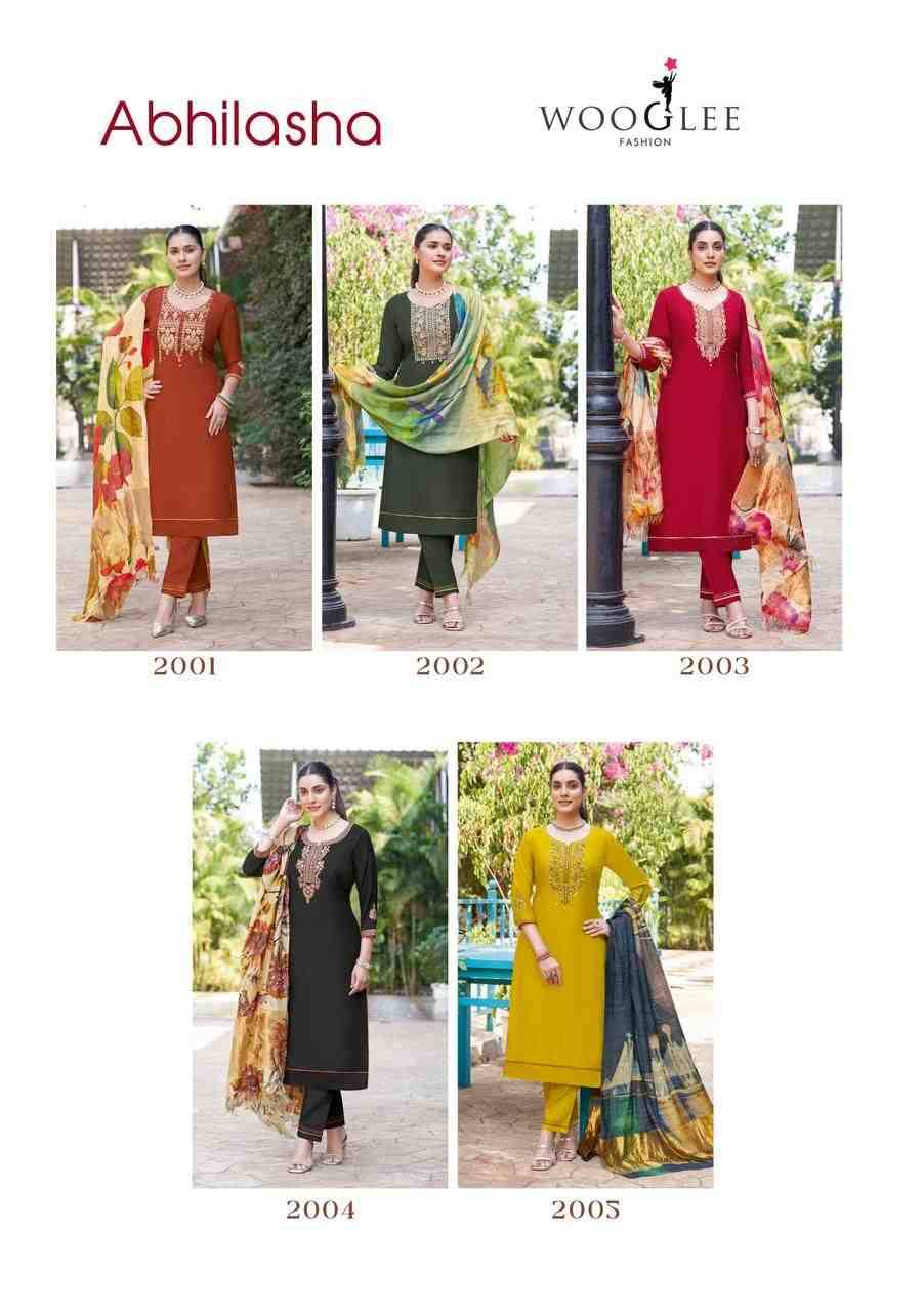 Abhilasa By Wooglee 2001 To 2005 Series Beautiful Festive Suits Colorful Stylish Fancy Casual Wear & Ethnic Wear Viscose Weaving Dresses At Wholesale Price