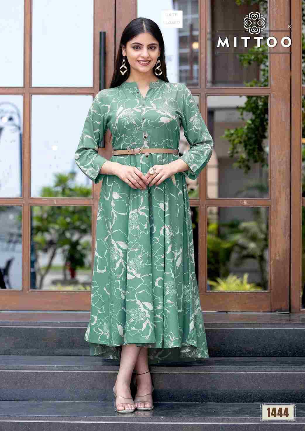 Belt Vol-21 By Mittoo 1443 To 1448 Series Designer Stylish Fancy Colorful Beautiful Party Wear & Ethnic Wear Collection Rayon Print Kurtis At Wholesale Price