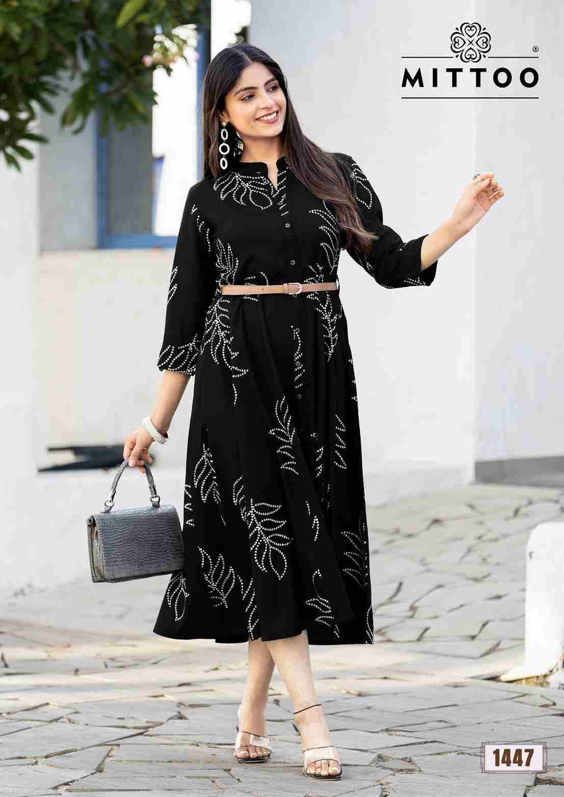 Belt Vol-21 By Mittoo 1443 To 1448 Series Designer Stylish Fancy Colorful Beautiful Party Wear & Ethnic Wear Collection Rayon Print Kurtis At Wholesale Price