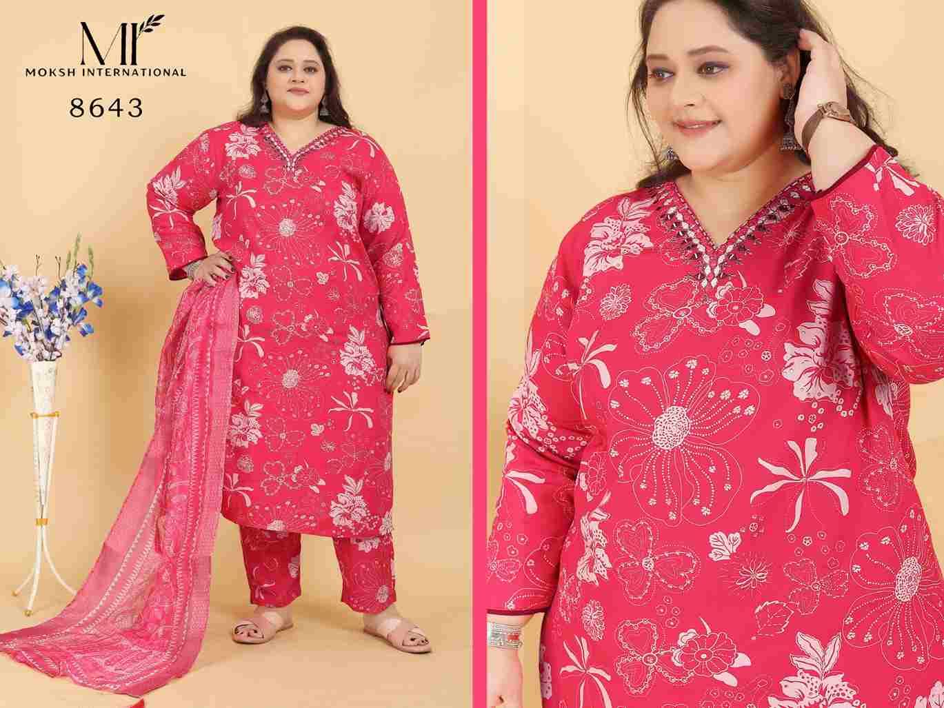 Big Size Angle Vol-2 By Moksh International 8640 To 8643 Series Beautiful Stylish Festive Suits Fancy Colorful Casual Wear & Ethnic Wear & Ready To Wear Viscose/Rayon Print Dresses At Wholesale Price