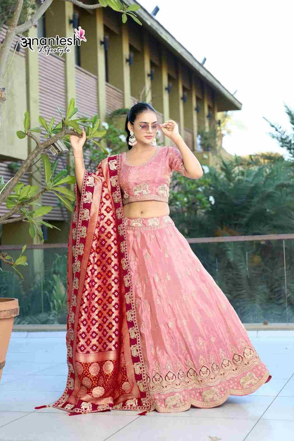 Occasion Vol-13 By Anantesh 5053 To 5056 Series Beautiful Colorful Fancy Wedding Collection Occasional Wear & Party Wear Pure Viscose Silk Lehengas At Wholesale Price