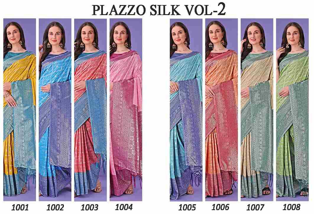 Plazzo Silk Vol-2 By Fashid Wholesale 1001 To 1008 Series Indian Traditional Wear Collection Beautiful Stylish Fancy Colorful Party Wear & Occasional Wear Silk Sarees At Wholesale Price
